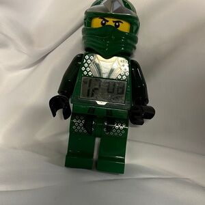 LEGO-Style Green Ninja posable Lloyd minifigure Digital Alarm Clock